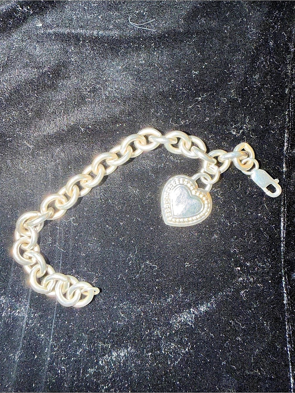Judith Ripka Sterling Silver Heart Charm Link Bracelet